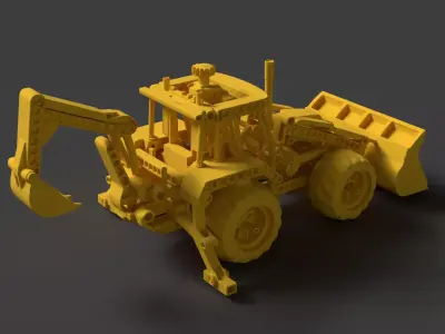 Chinese Lego front loader  Low-poly 3D model