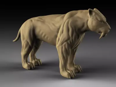 Sabertooth tiger 3D print model
