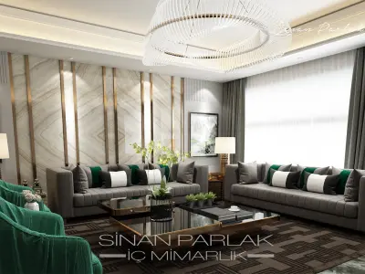 Post modern-Luxury Livingroom and its scene 3D Model 3D model