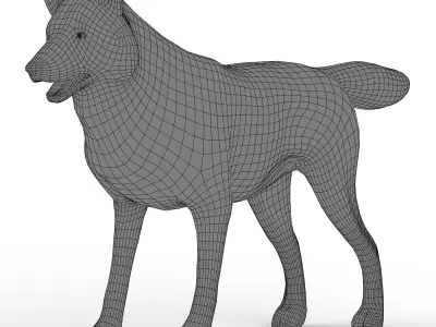 Wolf Base Mesh Low-poly 3D model