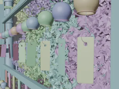 tanabata festival scene in Blender Cycles Free 3D model