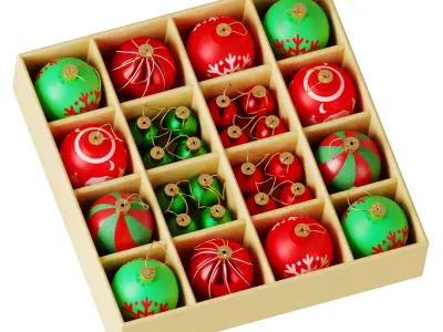 Christmas Tree Ball Ornaments 3D model