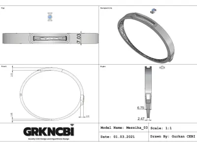Jewelry Messika Move Bracelet Model M-03 Free 3D print model
