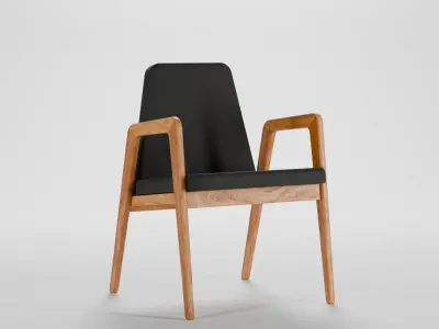 Upholstered Dining Chair Low-poly 3D model