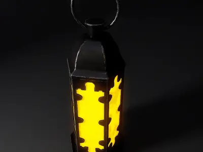 Retro lantern low poly 3d model 3D model