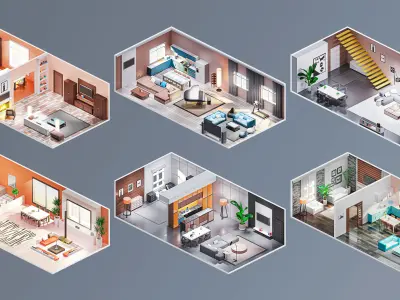 Interior 7 Low-poly 3D model