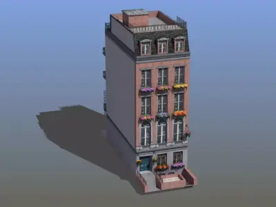 Luxury Town House Low-poly 3D model