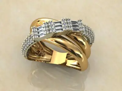 gold ring 3D print model 6