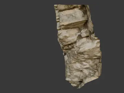  Realistic Weathered Rock Cliff 3D Scan Low-poly 3D model