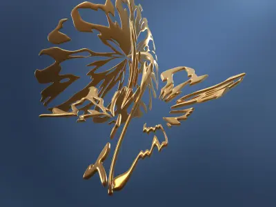 Abstract Sculpture Flower Bronze  3D model