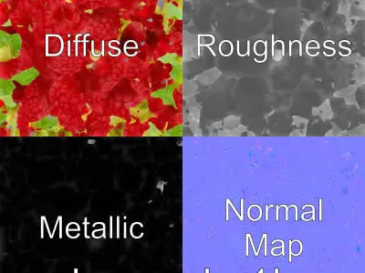 Raspberry Cluster with Texture model pack Low-poly 3D model