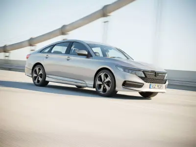 Luxury Japan silver sedan 3D model