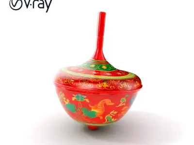 Decorative Spinning Top Model Pack Low-poly 3D model