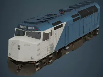 Locomotive 1B Low-poly 3D model