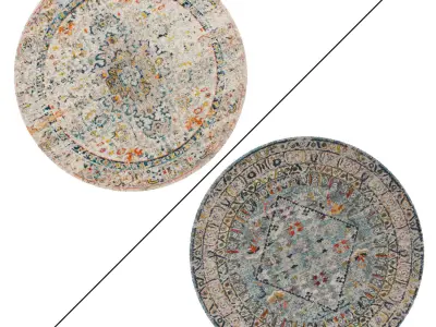 Round Rug Set 221 3D model