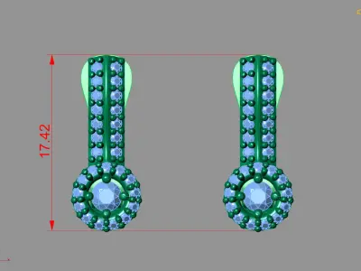 Women Earrings 3DM STL Womens Earring Renders 3D print models   3D print model order