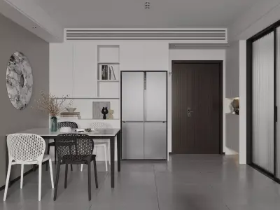 Modern living room dining room interior scenes 450 3D model