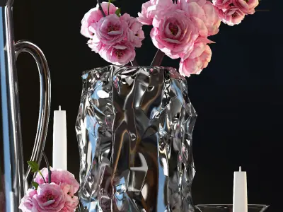 Decorative vase set 3D model