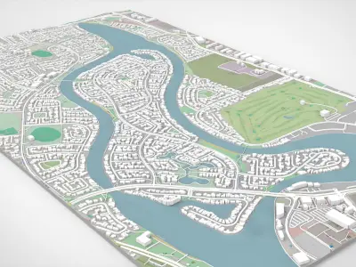 Delfin Island Alabama USA 3D model