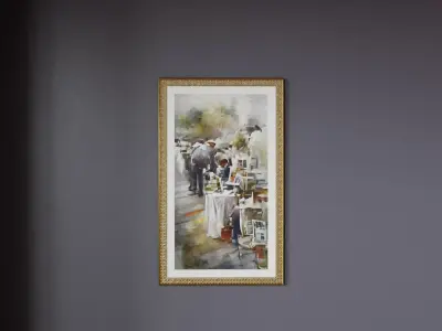 Framed Watercolor Painting 5 Low-poly 3D model