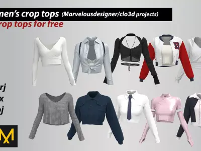 crop tops for women  Low-poly 3D model