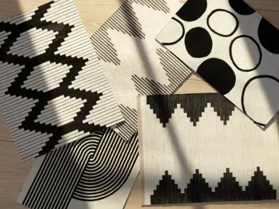 Black and White Rug Collection Low-poly 3D model