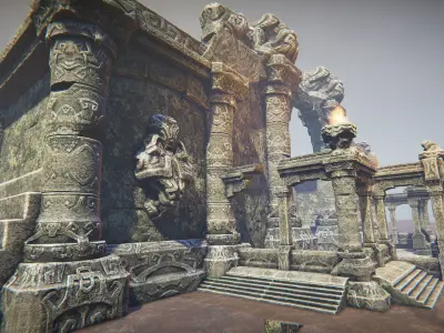 Ruins constructor Low-poly 3D model