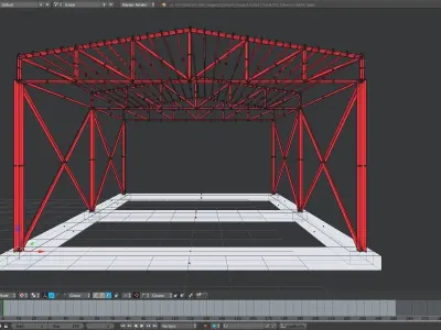 Industrial Steel Shed 3D model