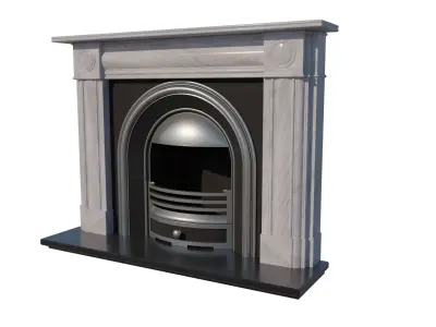 White Marble Mantelpiece 3D model