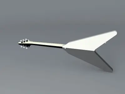 Michael Schenker's Black and white flying V guitar Free 3D model