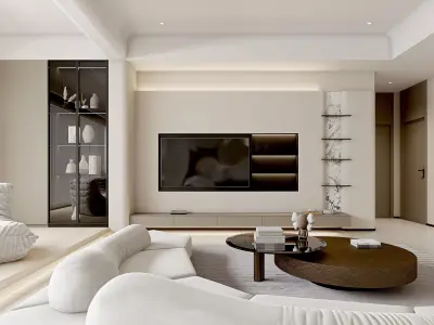 Modern living room dining room interior scenes 558 3D model
