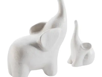 Elephant sculptures 3D model