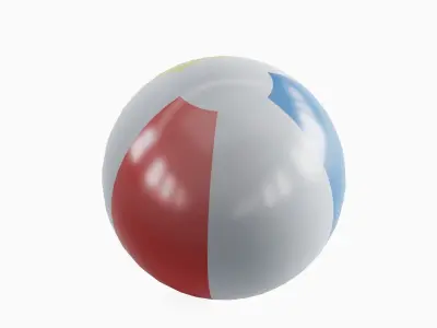 Beach Ball 02 Low-poly 3D model