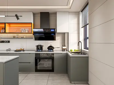 Kitchen Modern interior 0053 3D model