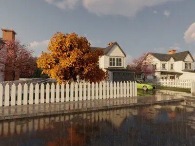 3D Villa 6 Model car is parked 3D model