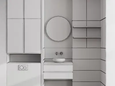 Bathroom furniture by inbani faucet set 39 Low-poly 3D model