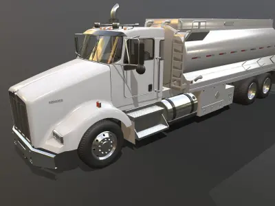 Kenworth T800 Fuel Truck Low-poly 3D model