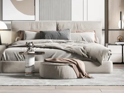 Home Modern villa decoration bedroom 3D model