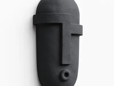 Black head sculpture 3D model