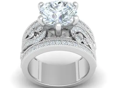Luxury Solitaire Ring  3D print model