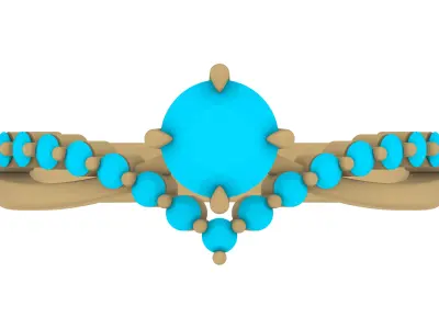 Wedding Bridal Ring With Round Cut 2 3D print model