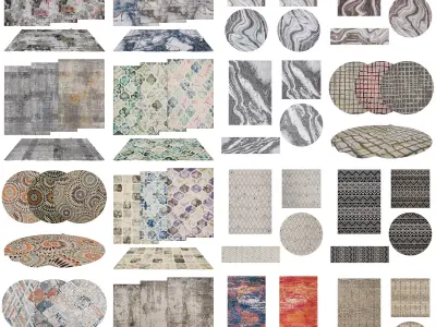 16 in 1 Rug Collection No 4 Low-poly 3D model
