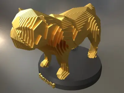 Parametric Bulldog Low-poly 3D model