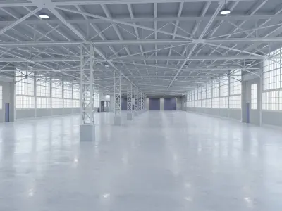 Industrial Warehouse Interior 15 Low-poly 3D model