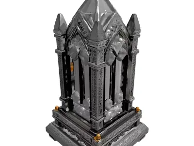 Ornate Gothic Crystal Gemstone Object Low-poly 3D model