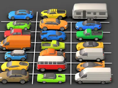 Low- Poly Cars Pack  Low-poly 3D model