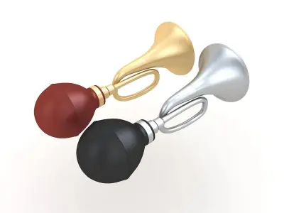 Vintage car air horn 3D model