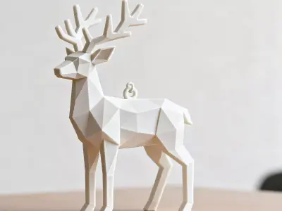 Low Poly Reindeer Ornament 3D print model