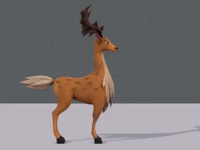 Deer V02 Low-poly 3D model