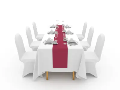 Banquet Table and Chair 119 3D model